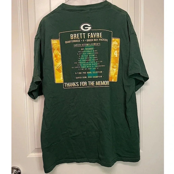 Green Bay Packers NFL Brett Favre #4 Thanks for the Memories TShirt Mens XL - Picture 2 of 7
